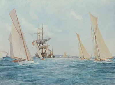 Wyścig jachtów autorstwa Charles Edward Dixon