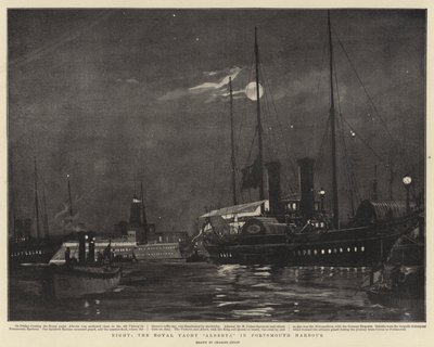Noc, Royal Yacht Alberta w porcie Portsmouth autorstwa Charles Edward Dixon