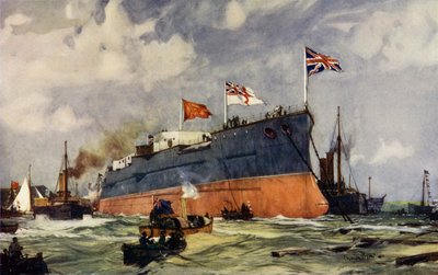 Premiera Londynu w Portsmouth autorstwa Charles Edward Dixon