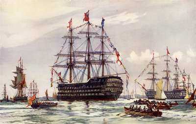 Królowa na przeglądzie Spithead z 1845 r autorstwa Charles Edward Dixon