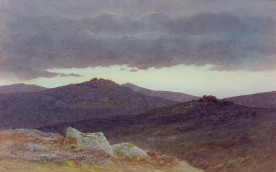 Zmierzch nad Dartmoor (akwarela na papierze) autorstwa Charles Edward Jr. Brittan