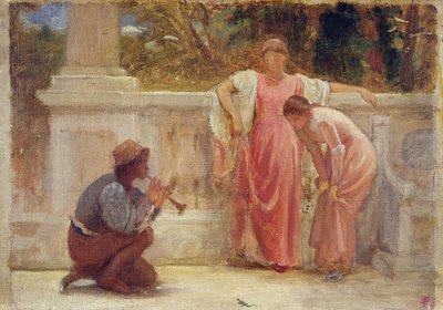 Zielona Jaszczurka, 1902 (ołówek i olej na pokładzie) autorstwa Charles Edward Perugini