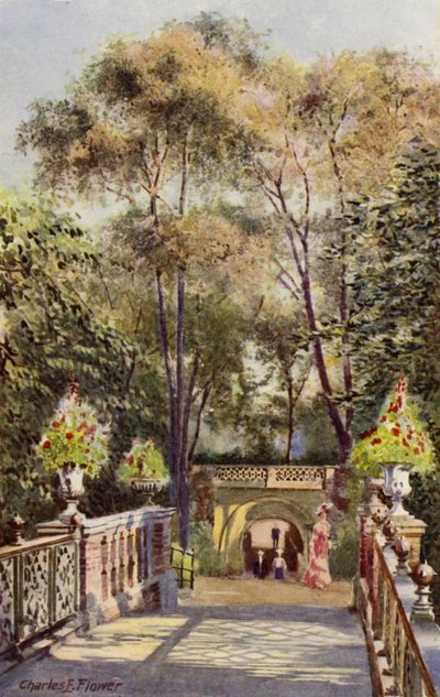 Londyńskie zoo: Tunel, od Canal Bridge (kolor lito) autorstwa Charles Edwin Flower