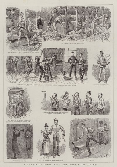 Niedziela w domu z kawalerią domową autorstwa Charles Edwin Fripp