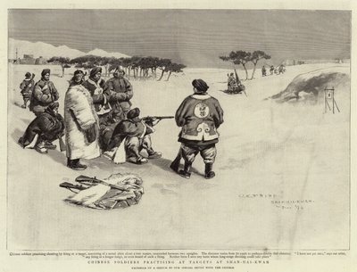 Chińscy żołnierze ćwiczący w Targets w Shan-Hai-Kwan autorstwa Charles Edwin Fripp