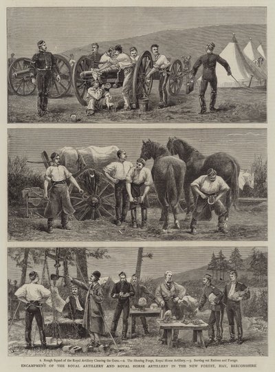 Obóz Królewskiej Artylerii i Królewskiej Artylerii Konnej w New Forest, Hay, Breconshire autorstwa Charles Edwin Fripp