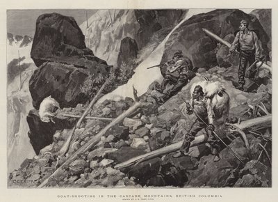 Strzelanie do kóz w górach Cascade, Kolumbia Brytyjska autorstwa Charles Edwin Fripp