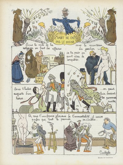 Ubranie nie czyni człowieka. Ilustracja do Le Rire autorstwa Charles Emile Egli