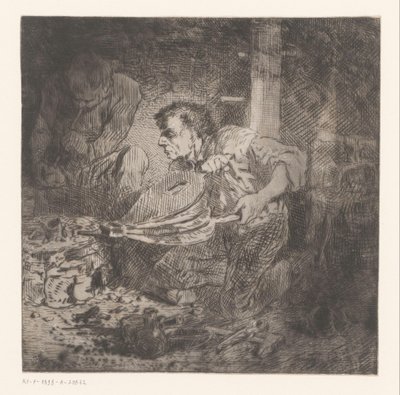 Kowal z mieszkiem autorstwa Charles Emile Jacque (attributed to)