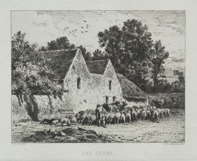 Dom na farmie autorstwa Charles Emile Jacque
