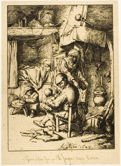 Ojciec i jego rodzina autorstwa Charles Emile Jacque