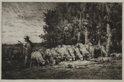 Stado na skraju lasu autorstwa Charles Emile Jacque