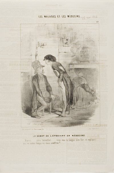 Student medycyny zaczynający karierę (tablica 12) autorstwa Charles Emile Jacque