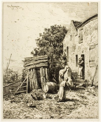 Rustykalne mieszkanie autorstwa Charles Emile Jacque