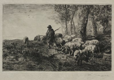 Stado świń, 1880. autorstwa Charles Emile Jacque