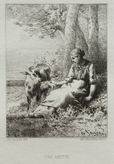 Sympatia. autorstwa Charles Emile Jacque