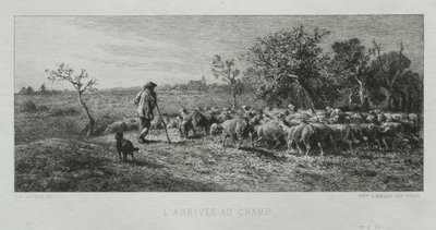 Przybycie na pole. autorstwa Charles Emile Jacque
