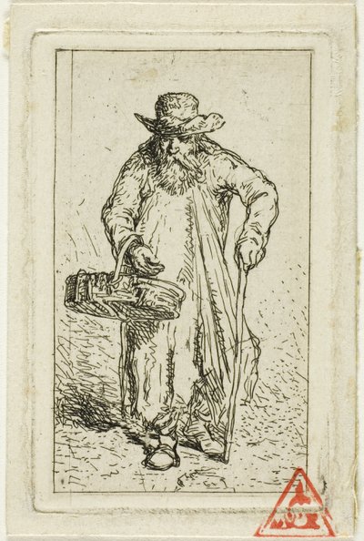 Żebrak z koszykiem autorstwa Charles Emile Jacque