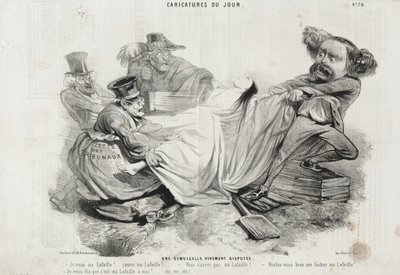 Karykatura dnia: nr 78, młoda dama, która jest mocno zakwestionowana. autorstwa Charles Emile Jacque