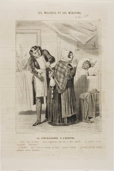 Przemyt w szpitalu (tablica 26) autorstwa Charles Emile Jacque