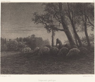 Poetycki Zmierzch autorstwa Charles Emile Jacque