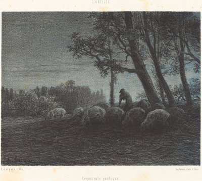 Poetycki Zmierzch autorstwa Charles Emile Jacque