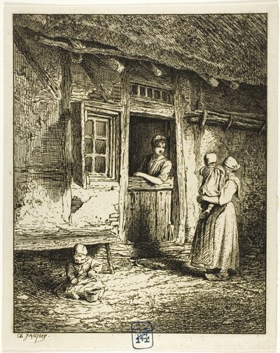 Wejście do chłopskiego domu autorstwa Charles Emile Jacque
