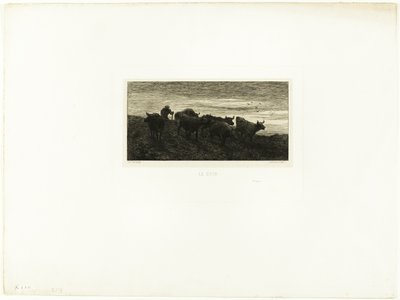 Wieczór autorstwa Charles Emile Jacque
