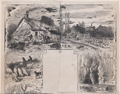 Luty z Albumu Przedmiotów Rustykalnych, 1859. autorstwa Charles Emile Jacque
