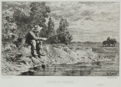 Wędkarstwo autorstwa Charles Emile Jacque