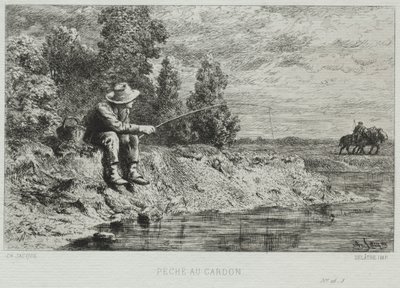 Wędkarstwo. autorstwa Charles Emile Jacque