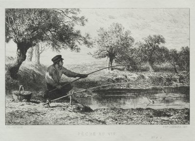 Wędkarstwo. autorstwa Charles Emile Jacque
