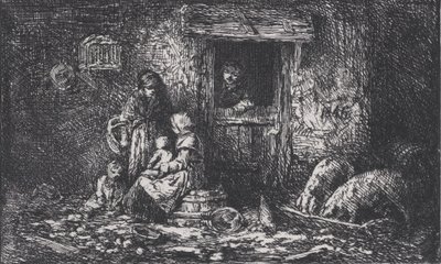 Brama do Zagrody, ok. godz. 1850. autorstwa Charles Emile Jacque