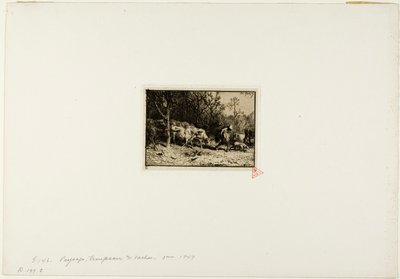 Stado krów wychodzących z lasu autorstwa Charles Emile Jacque
