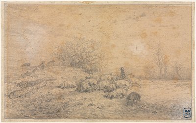 Stado świń, ok. 1845. autorstwa Charles Emile Jacque