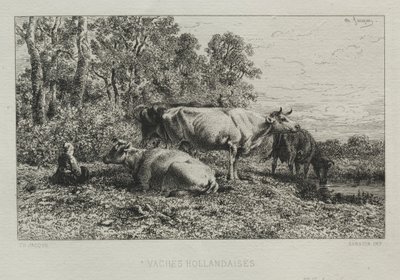 Holenderskie Krowy autorstwa Charles Emile Jacque