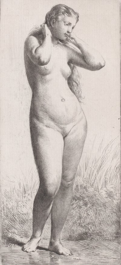 Młoda kobieta w wannie, 1866. autorstwa Charles Emile Jacque