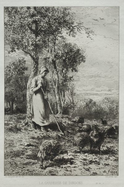 Opiekun indyka. autorstwa Charles Emile Jacque