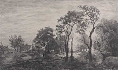 Pejzaż według szkicu Eglona van der Neera, 1862. autorstwa Charles Emile Jacque