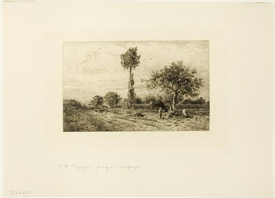 Krajobraz z krętą drogą autorstwa Charles Emile Jacque