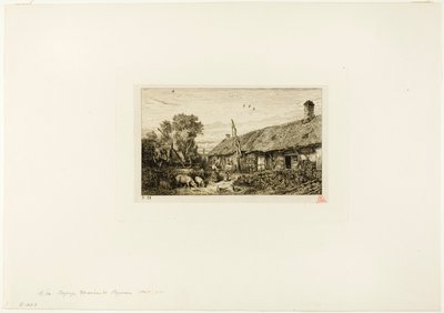 Krajobraz z Domem Chłopskim autorstwa Charles Emile Jacque