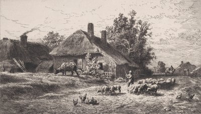 Wioska, 1867. autorstwa Charles Emile Jacque