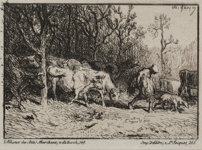 Krowa. autorstwa Charles Emile Jacque