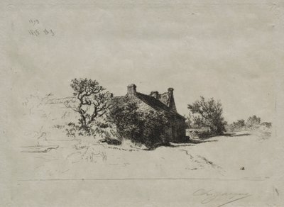Małe domy Kercassier autorstwa Charles Emile Jacque