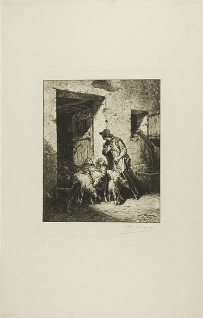 Wypuszczanie owiec autorstwa Charles Emile Jacque