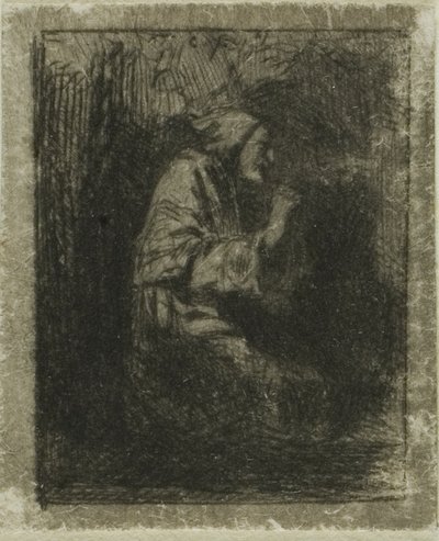 Mnich na modlitwie autorstwa Charles Emile Jacque
