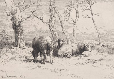 Owce, 1868. autorstwa Charles Emile Jacque