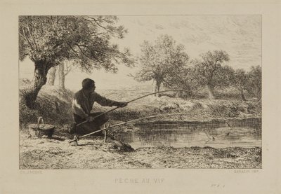 Wędkarstwo na żywą przynętę autorstwa Charles Emile Jacque