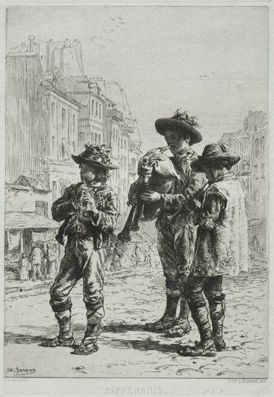 Pifferaris autorstwa Charles Emile Jacque