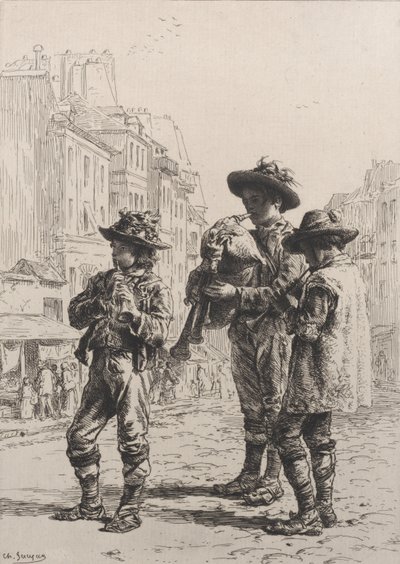 Pifferaris, 1864. autorstwa Charles Emile Jacque